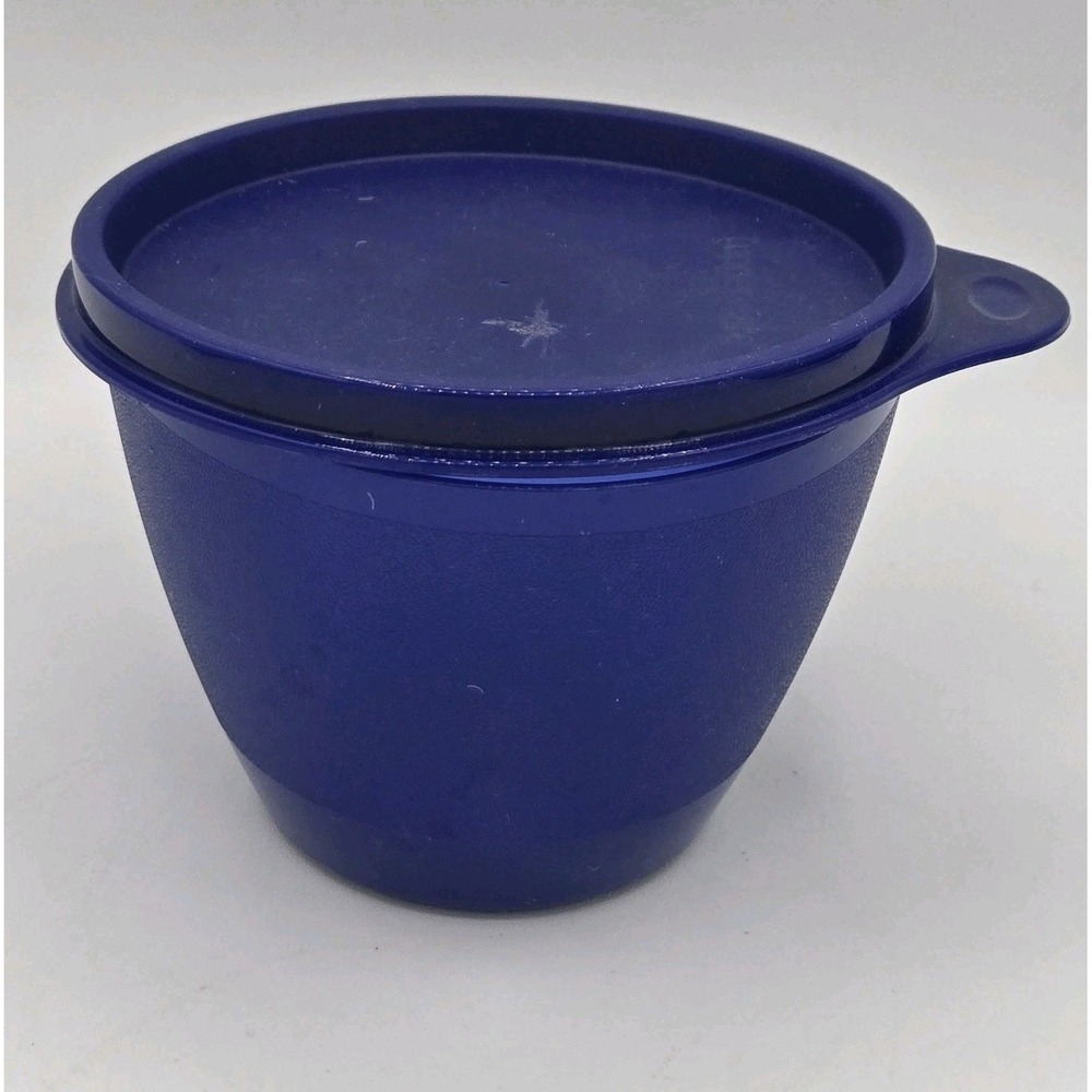 Tupperware Small Royal Blue 3" Container Made‎ In Mexico Colorful Collectible